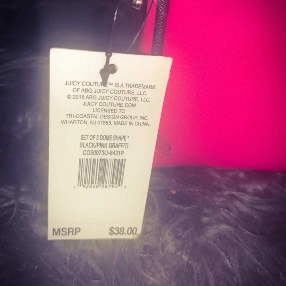New Juicy Couture Woman’s Simply Stunning Hot Pink & Black Clutch